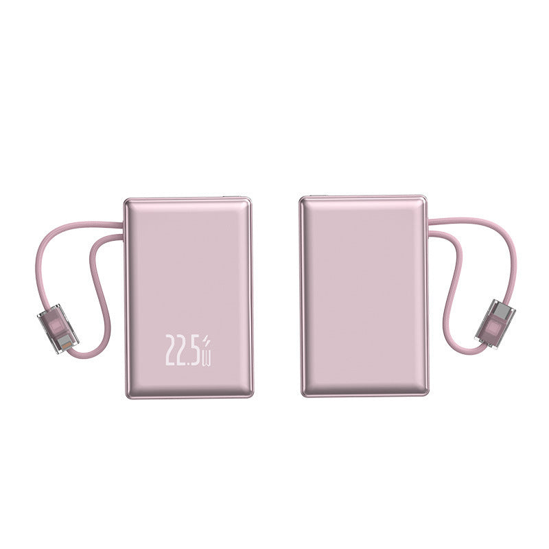 Portable power bank with fast charging function and integrated charging cable Bowlift