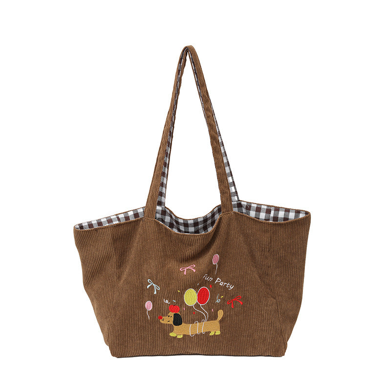 Cotton bag with playful dog motif Bowlift
