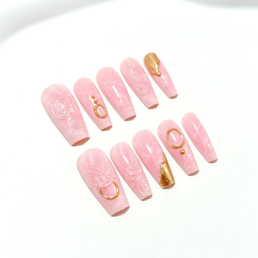 Artificial nails with elegant decorations Bowlift