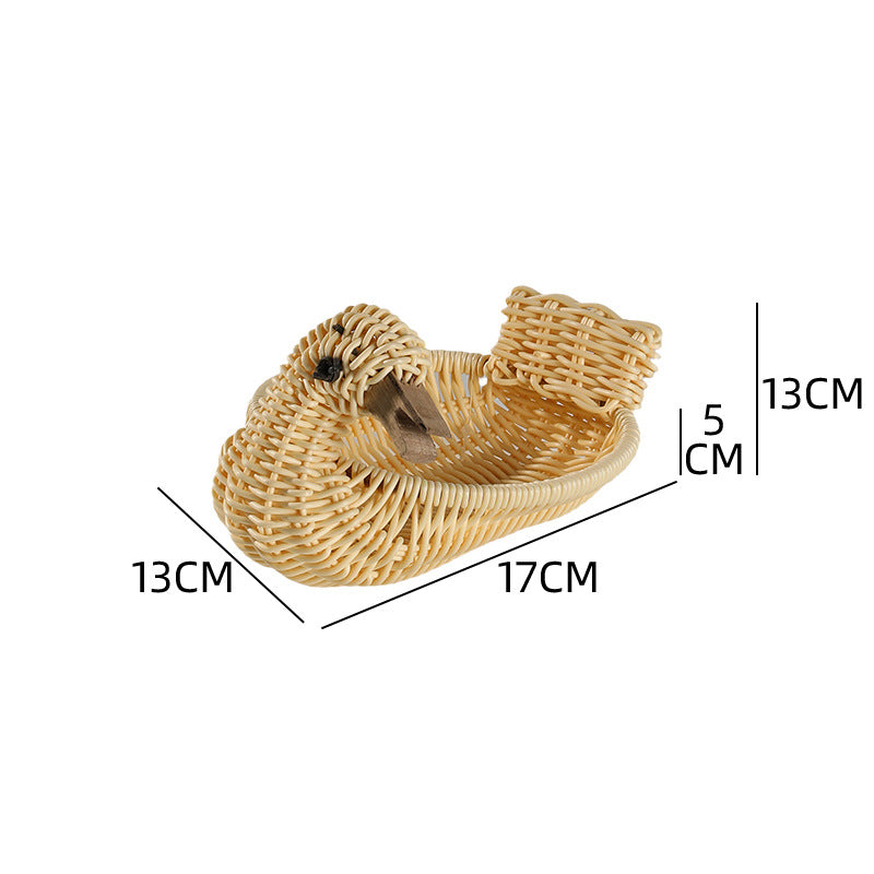 Decorative Woven Duck-Shaped Storage Basket Bowlift