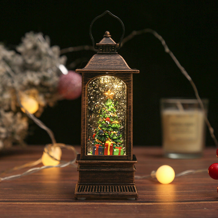 Nostalgic Christmas lantern with glowing snowman Bowlift