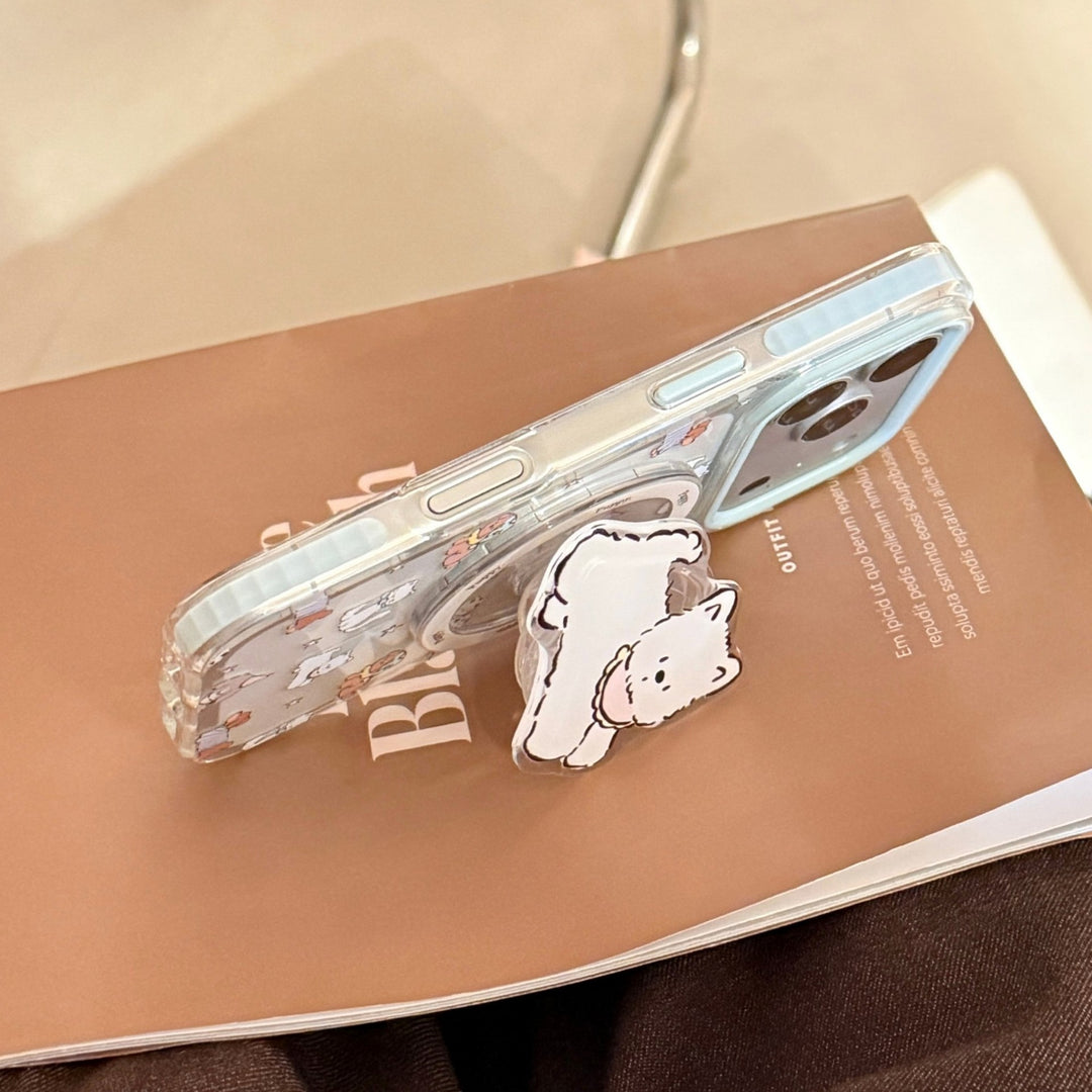 Playful smartphone finger holder in dog design Bowlift