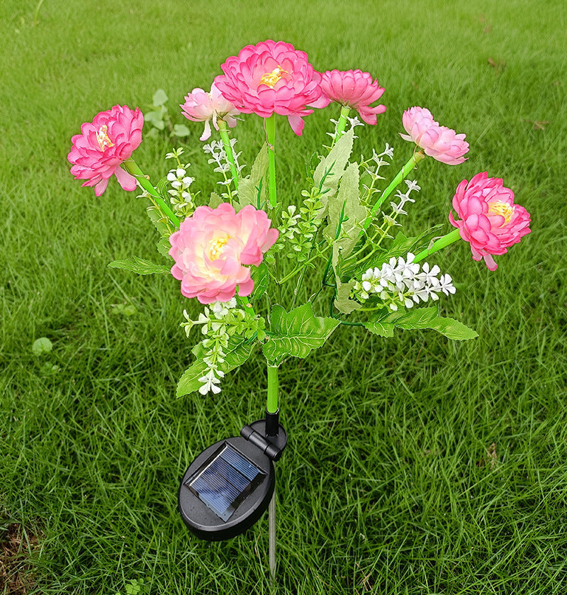 Solar-Powered Lifelike Bloom Garden Stake With Multi-Head LED Cluster And Waterproof Dusk-To-Dawn Sensor Bowlift
