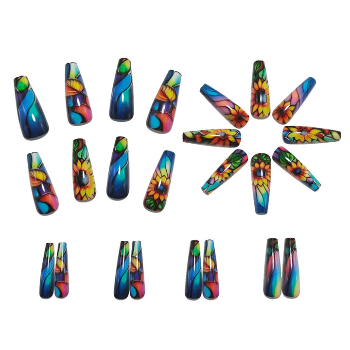 Artificial nails with floral design Bowlift