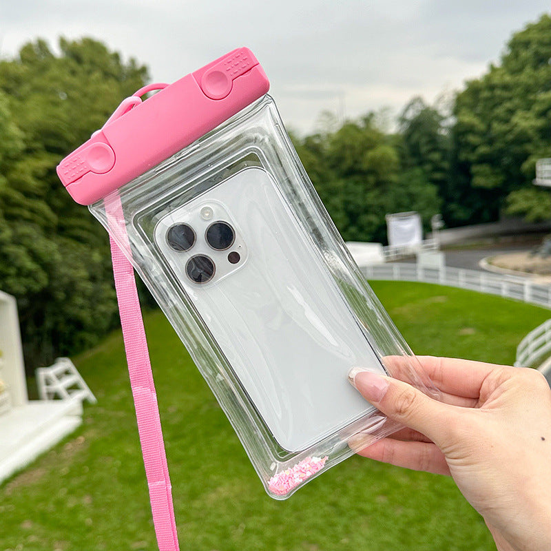 Waterproof phone pouch with adjustable lanyard and transparent touch-sensitive sleeve Bowlift