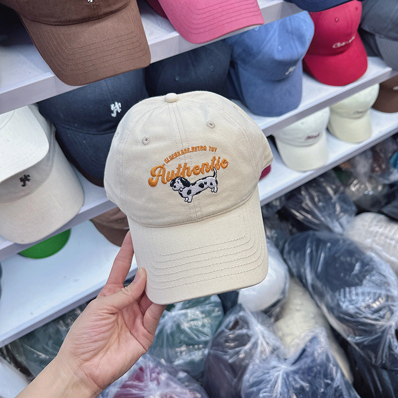 Women's Embroidered Cow Print Baseball Cap Bowlift