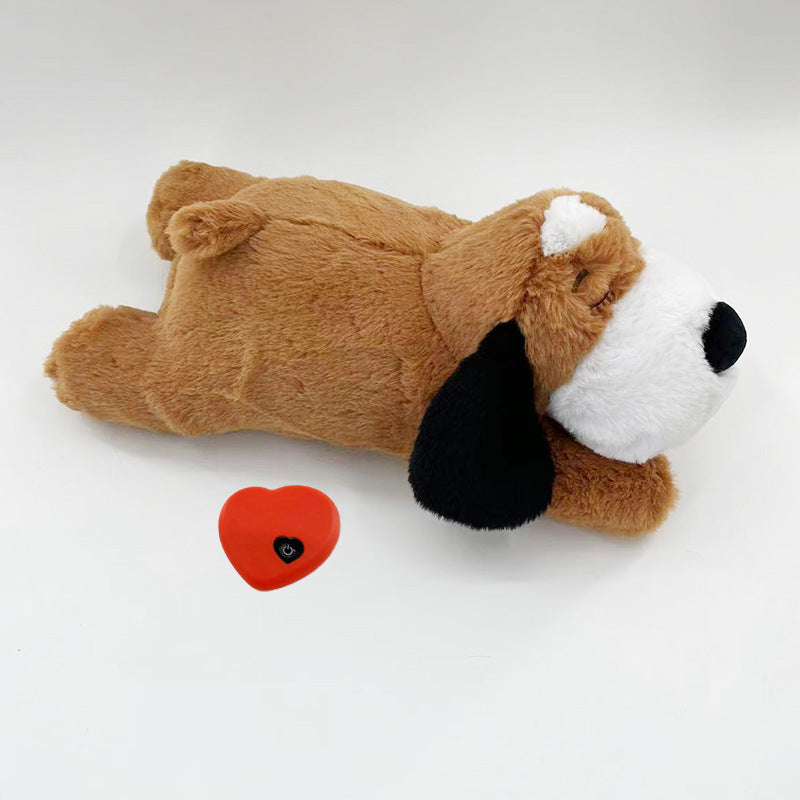 Plush heated cuddle dog pillow with heart remote control Bowlift