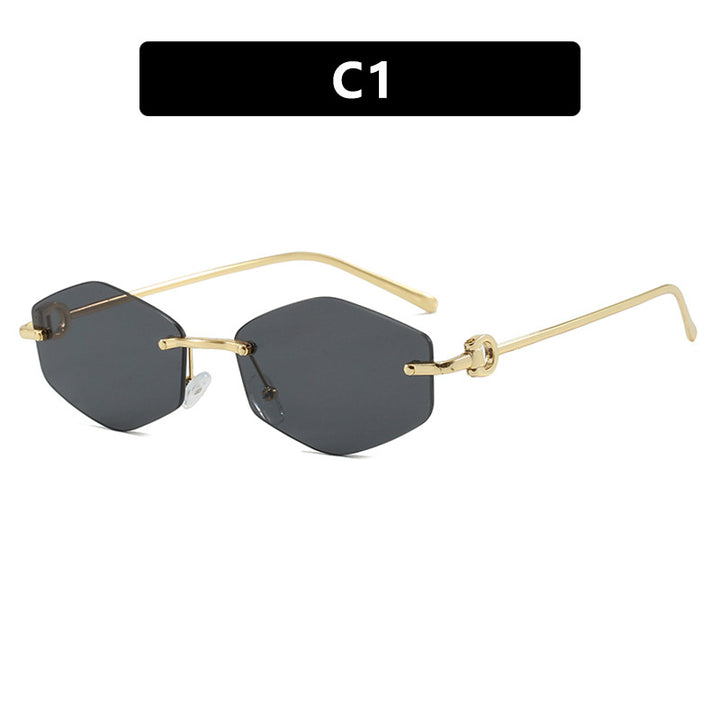Women's fashionable sunglasses with hexagonal frame and luxurious accents Bowlift
