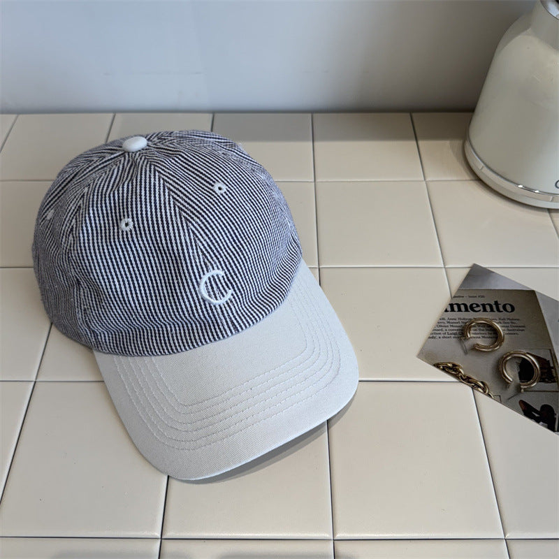 Men's Classic Striped Baseball Cap Bowlift