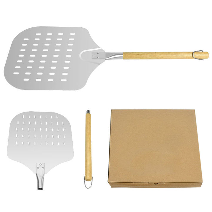 perforated long-handled wooden-handle pizza peel paddle Bowlift