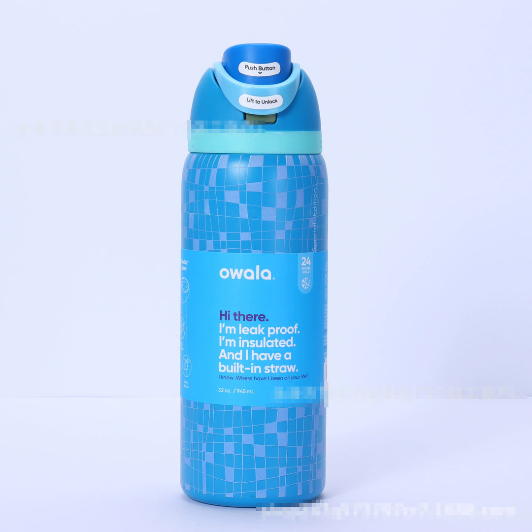 Double-Wall Vacuum Insulated Stainless Steel Travel Bottle With Flip Straw Leakproof Lid And Character Print