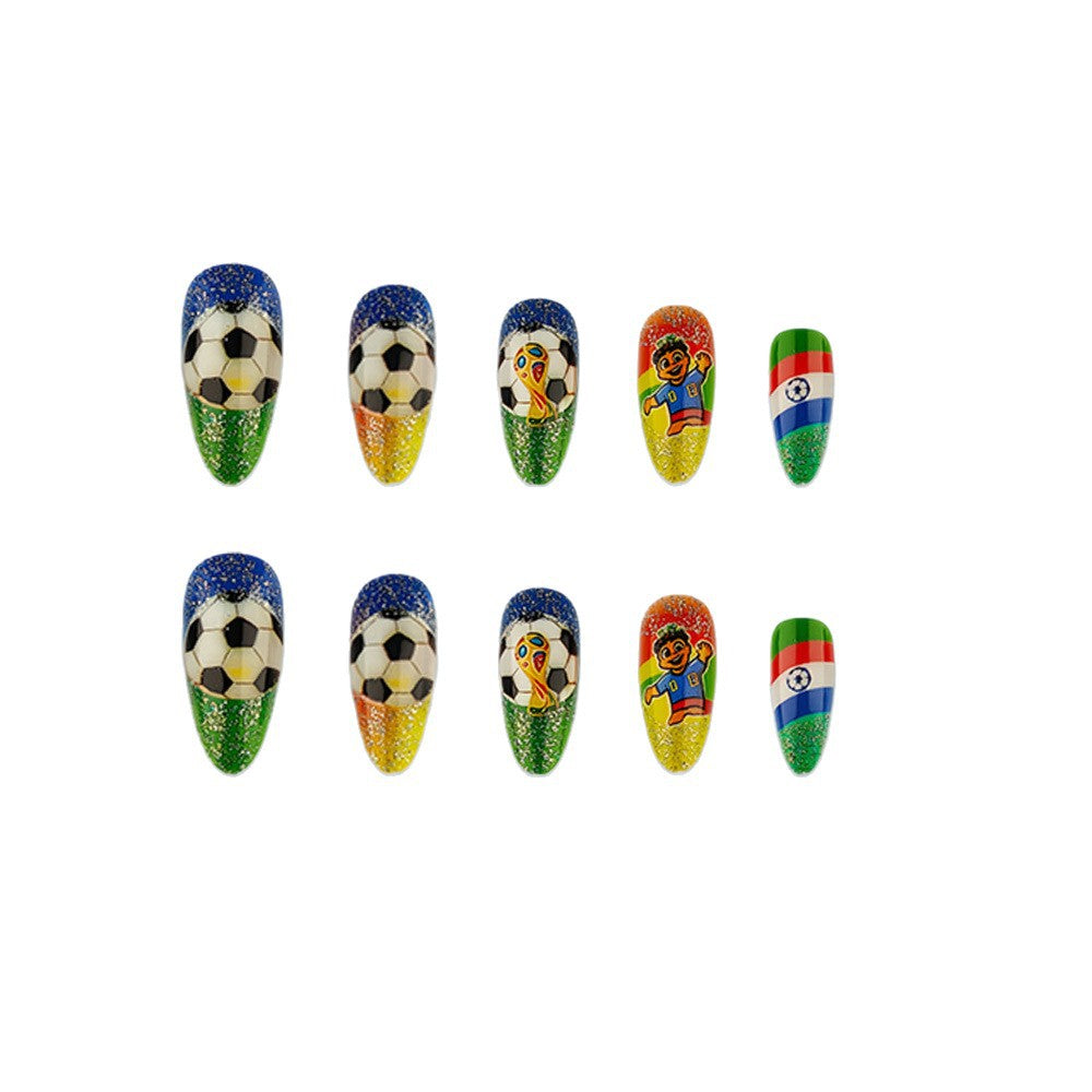 Artificial nails in football motif design Bowlift