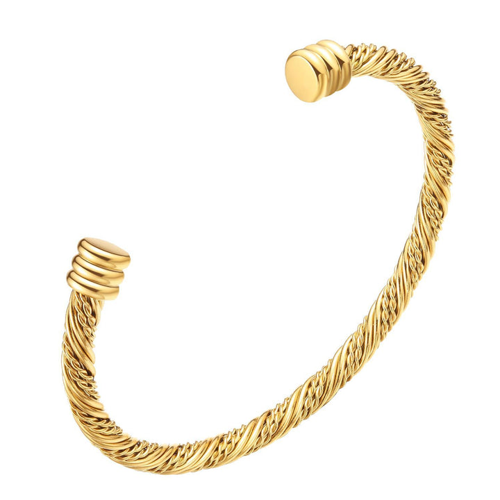 Twisted Cable Design Cuff Bracelet Bowlift