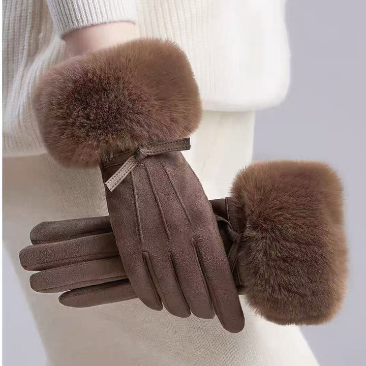 Plush Fur Cuff Gloves Bowlift