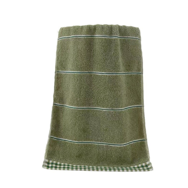 Terry Bath Towel With Luxurious Check Pattern Bowlift