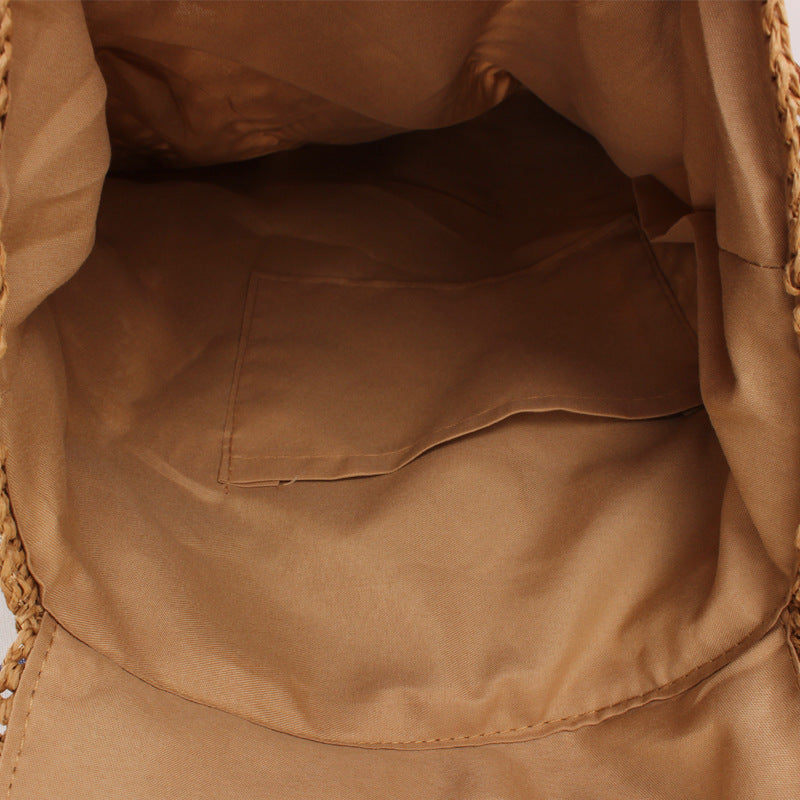 Braided Natural Material Backpack Bowlift