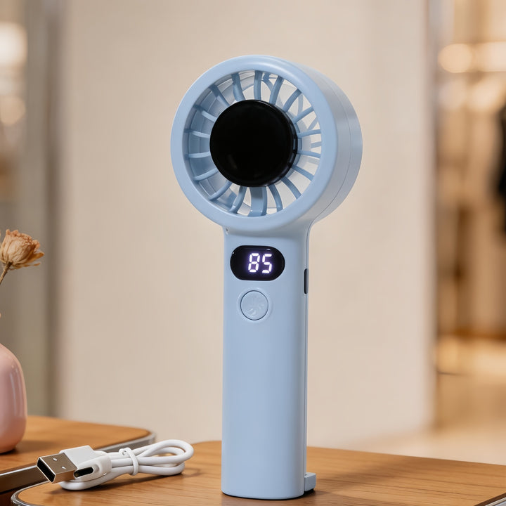 Portable Mini Handheld Fan with Digital Speed Display Bowlift