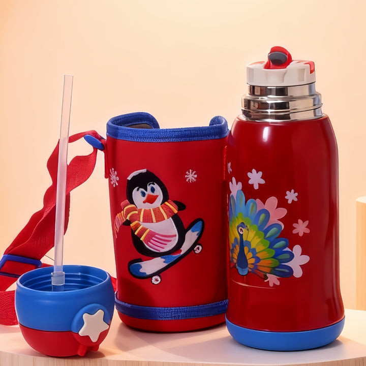 Women's Insulated Drinking Bottle with Colorful Animal Design Bowlift