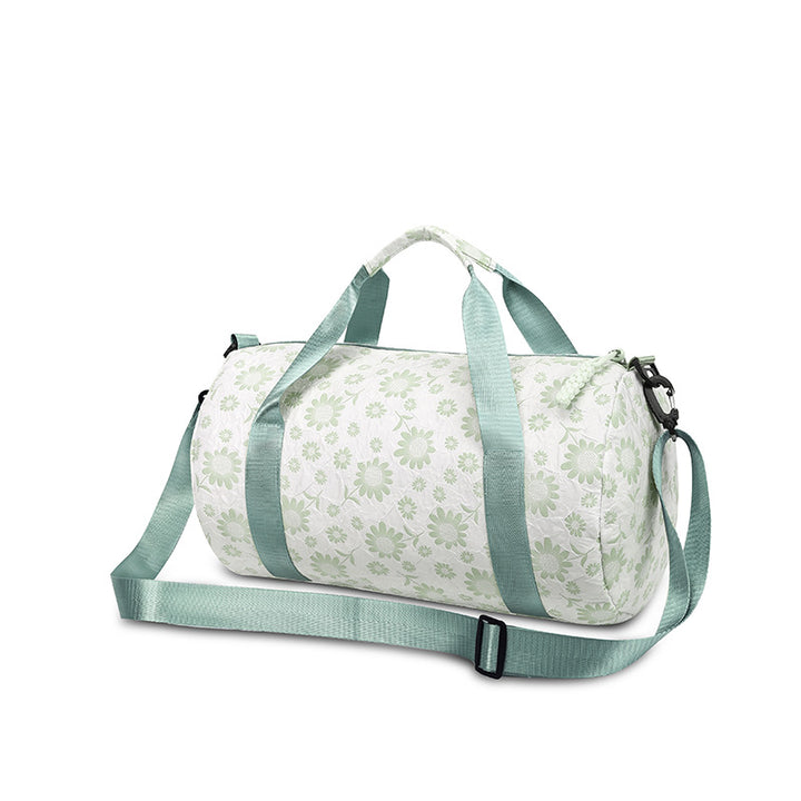 Sporty Duffel Bag With Floral Pattern Bowlift