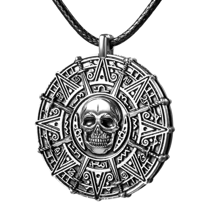Gothic Skull Medallion Pendant Necklace Bowlift