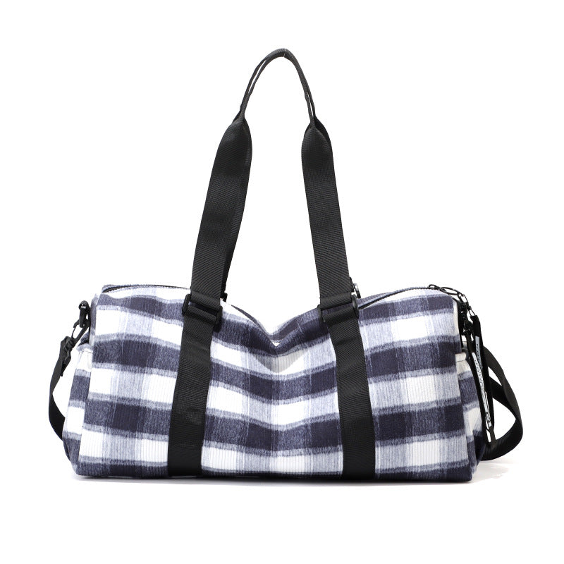 Stylish Checkered Gym Duffle Bag Bowlift