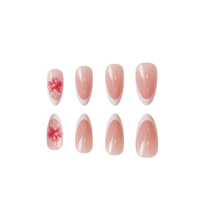 Elegant Floral Press-On Nails Bowlift