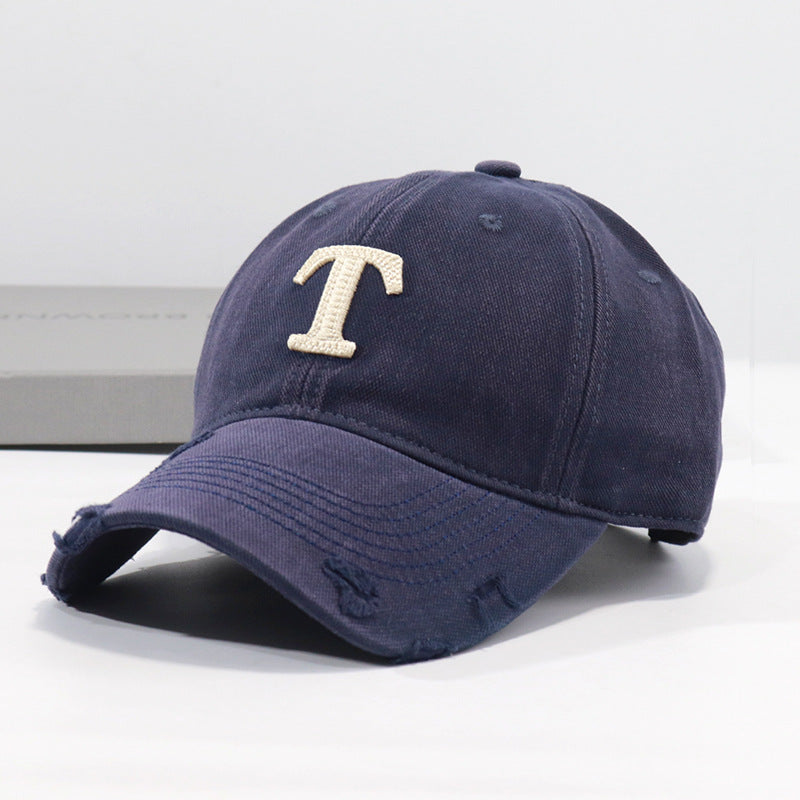 Men's Distressed Denim Cap Bowlift