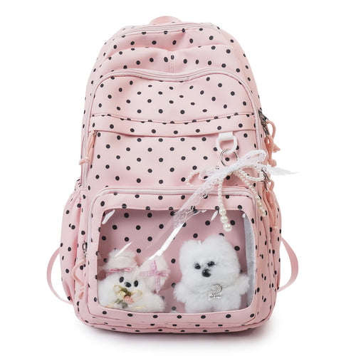 Cute Polka Dot Patterned Backpack
