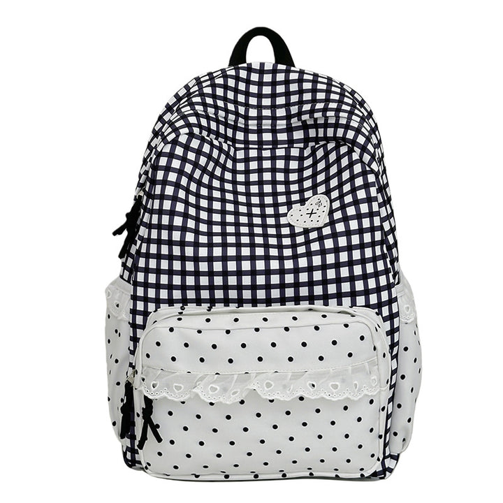 Whimsical Gingham Pattern Backpack Bowlift