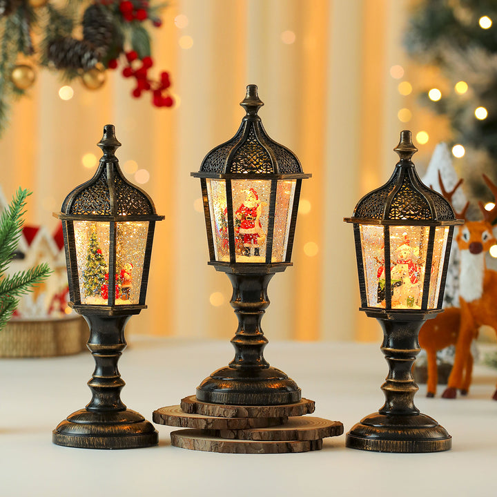 Decorative Lantern with Santa Scene Bowlift