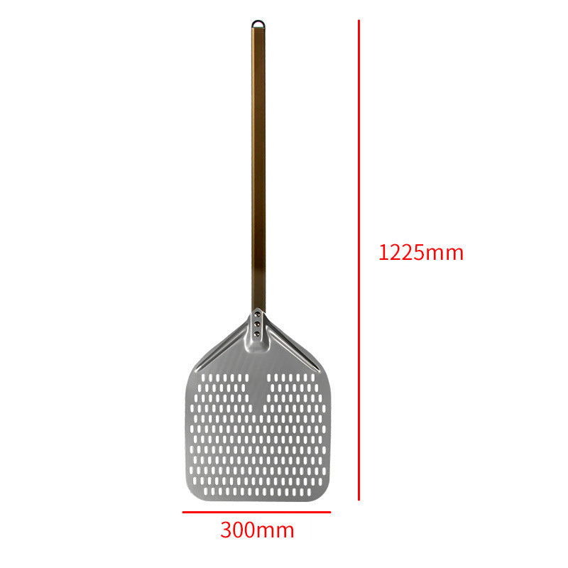 perforated aluminum pizza peel with extra-long ergonomic handle Bowlift