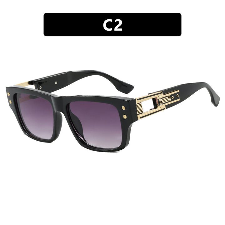 Women’s trendy square sunglasses with elegant gold decorative structure Bowlift