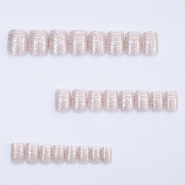 Artificial nails with elegant glitter design Bowlift