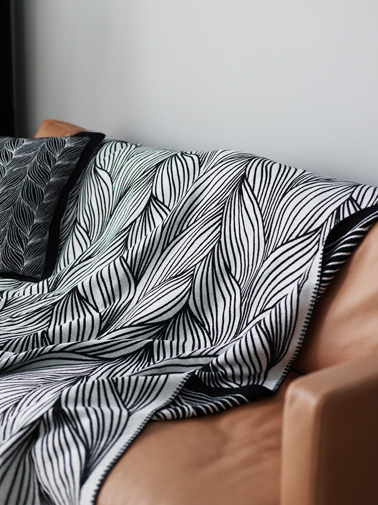 Abstract Patterned Knit Throw Blanket