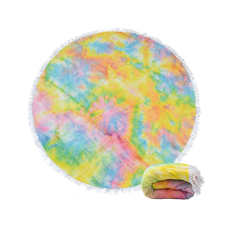 Ladies round beach blanket with fringes Bowlift