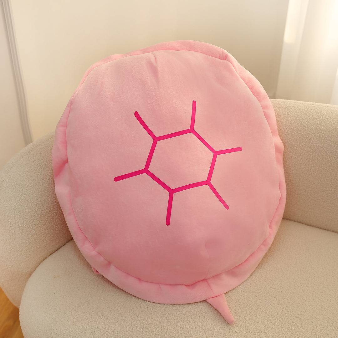 Oversized Plush Turtle Shell Round Lumbar Pillow