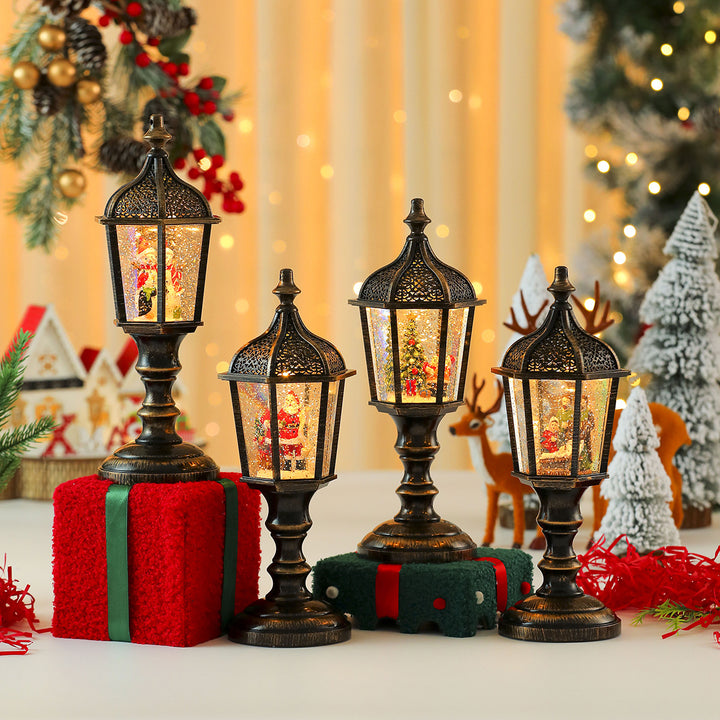 Decorative Lantern with Santa Scene Bowlift