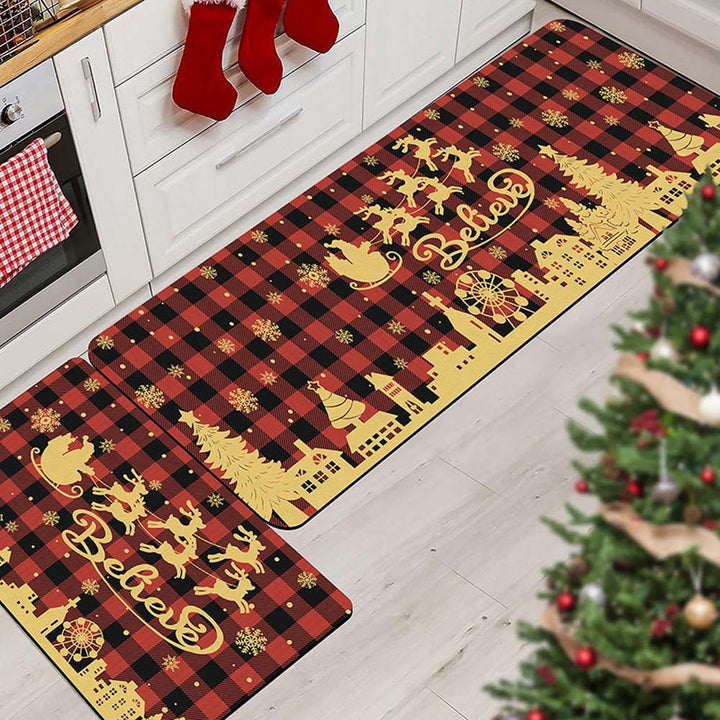 Christmas-Themed Kitchen Mat Set Bowlift