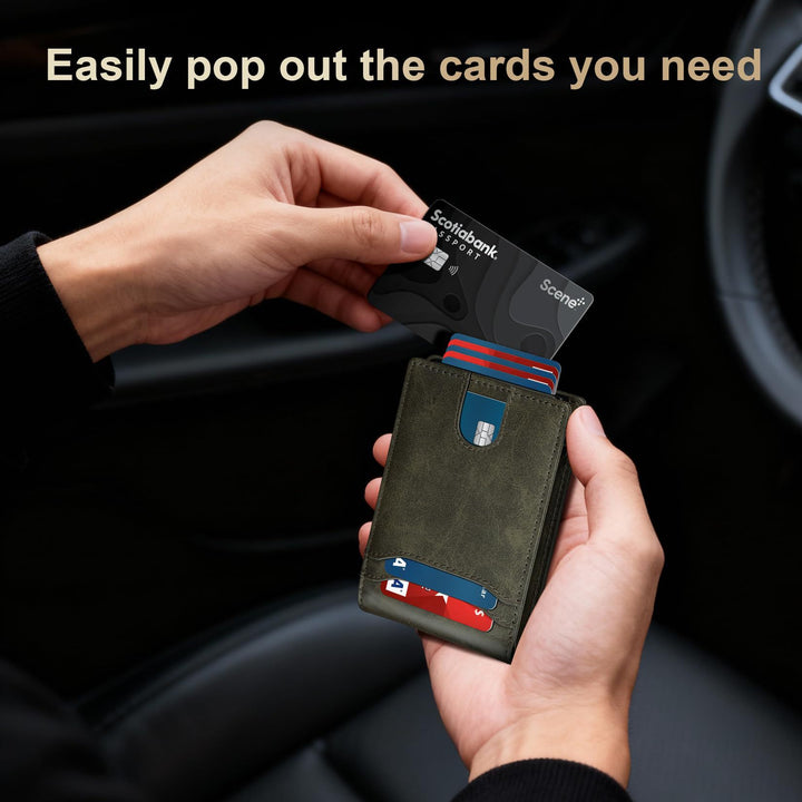 Slim RFID Protection Leather Wallet Bowlift