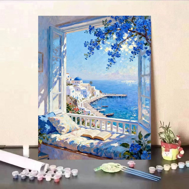 Scenic Coastal View Paint by Numbers Art Kit Bowlift