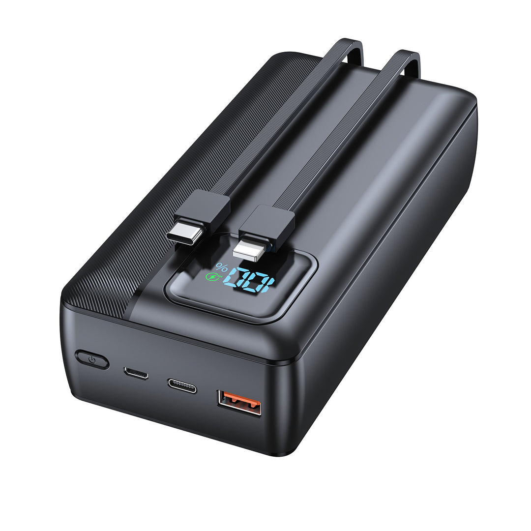 Powerbank with Integrated Charging Cable and LED Display Bowlift