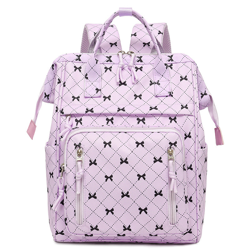Stylish Bow-Printed Backpack Bowlift