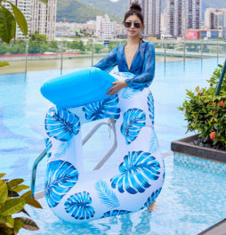 Women's Inflatable Comfort Pool Lounger with View Window Bowlift