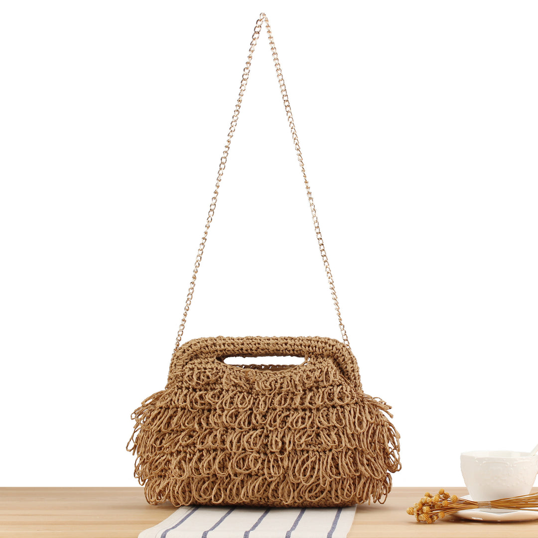 Designer handbag with intertwined macramé structure Bowlift