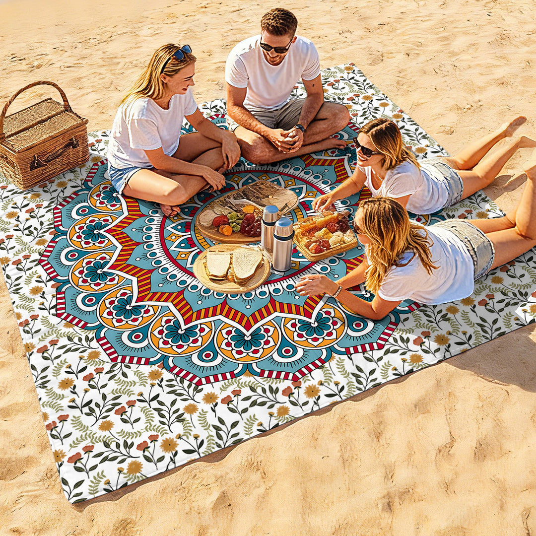 Mandala Design Beach Mat Bowlift