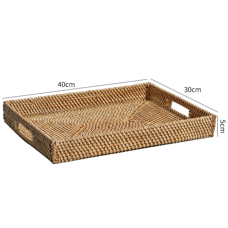 Handcrafted Rectangular Woven Serving Tray Bowlift