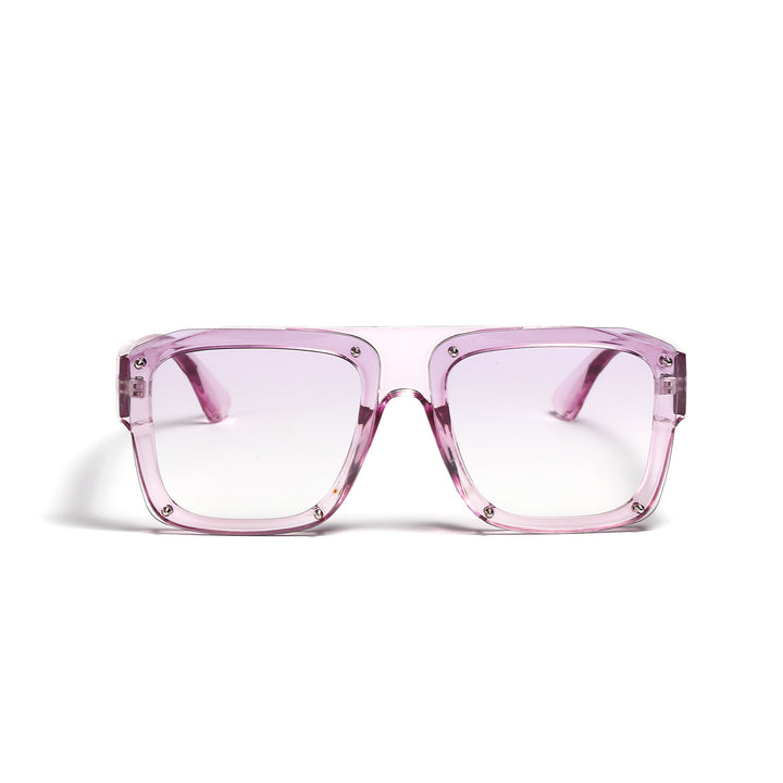 Women's Square Sunglasses with Fashionable Transparent Frame Bowlift