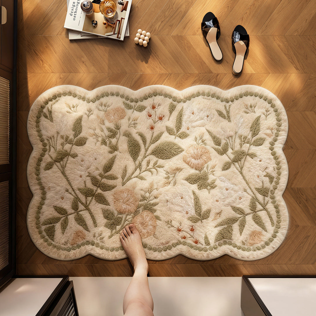 Floral Patterned Area Rug Bowlift