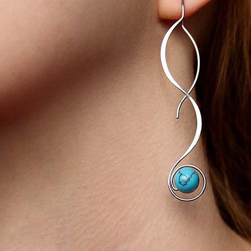 Artistic Curved Dangle Earrings Bowlift