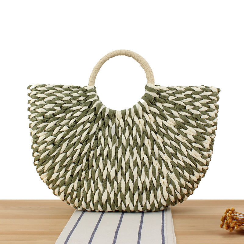 Braided Beach Bag with Ergonomic Handle Bowlift